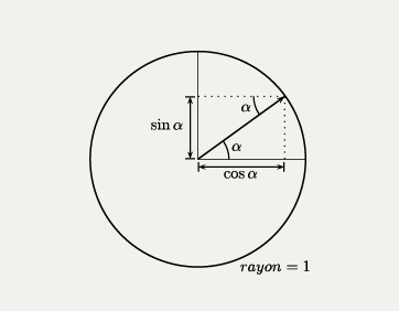 trigonométrie dans un cercle