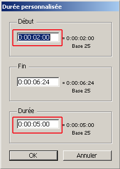 durée personnalisée